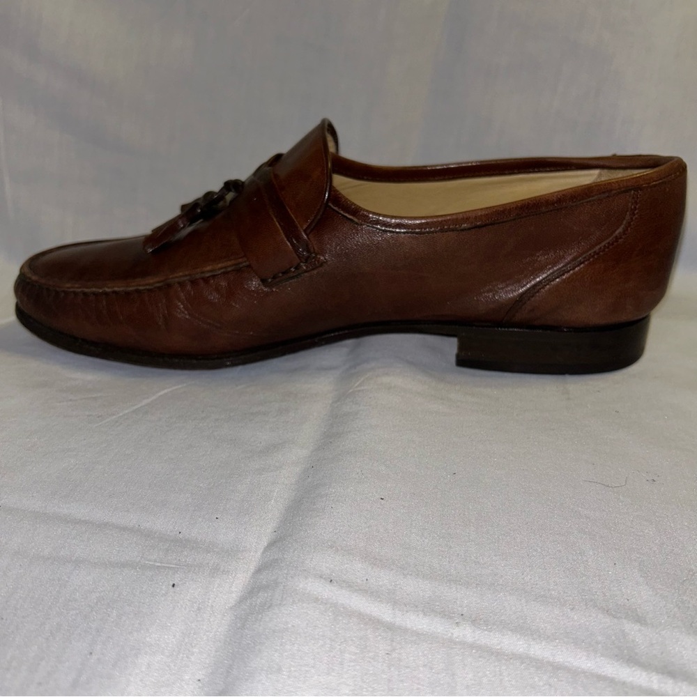 Bally Brown Italian Leather Loafers with Tassels Size 9.5M Great Condition - Picture 8 of 11